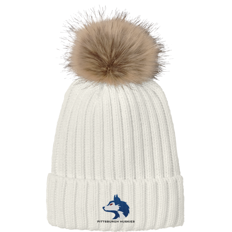 Pittsburgh Huskies Faux Fur Pom Beanie