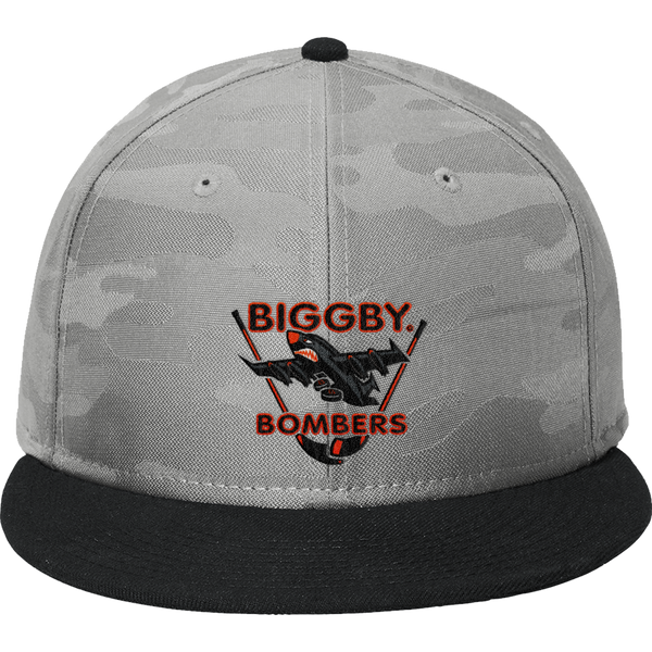 Biggby Bombers New Era Camo Flat Bill Snapback Cap