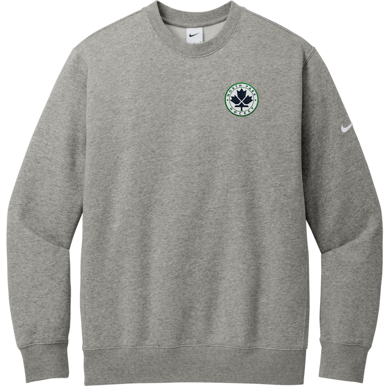 North Park Hockey Nike Club Fleece Sleeve Swoosh Crew